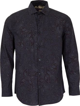 Lords of Harlech Nigel Button-Up Shirt in Montgat Paisley Black at Nordstrom, Size Medium