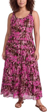 Jones New York Plus Multi-Tier Maxi Dress