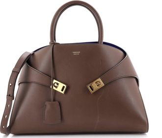 Ferragamo Hug Top Handle Bag Leather Large