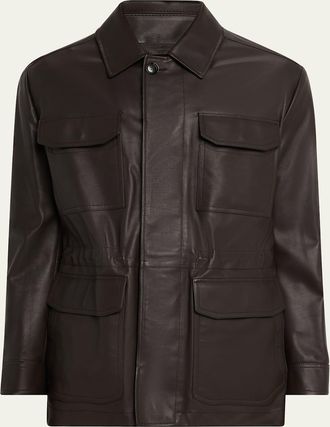 Brioni Mens Calfskin Field Jacket