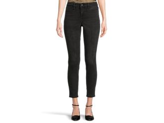 Liverpool L.A. Petite Abby Mid-Rise Skinny Jeans w/ Welt Pockets 28 Womens Jeans Luna Black : 12P 28, Cotton/Denim/Elastane