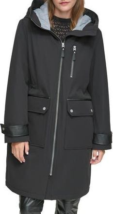 Andrew Marc Water Resistant Hooded Jacket in Black at Nordstrom Rack, Size X-Small