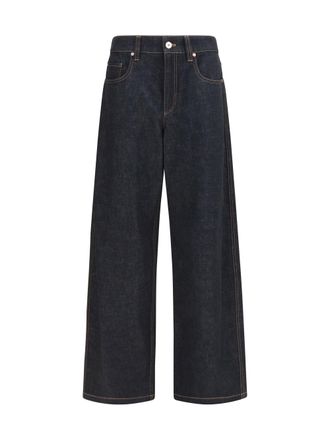 Brunello Cucinelli Womens Jeans Straight-Leg Denim Black Cotton
