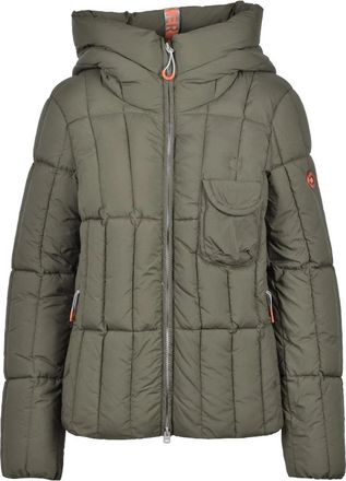 Dekker Green Quilted Hooded Polyamide Down Jacket