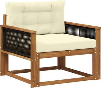 vidaXL Sof&aacute; Intermedio De Exterior Madera De Acacia S&oacute;lida Natural Vidaxl