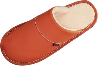 Generic Indoor Non-Slip Warm Cotton Slippers, Waterproof Womens Shoes,Orange,5.5 UK