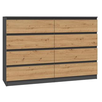 Topeshop MILANO - Cassettiera da camera 8 cassetti - 138x97x40cm - Mobile contenitore - Stile moderno