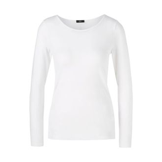 Marc Cain Fijngevoelig shirt met lange mouwen - Dames - Tops - Wit - Maat: XL Polyamide