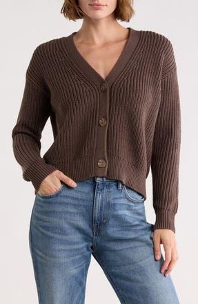 Elie Tahari V-Neck Cardigan Sweater in Carob at Nordstrom Rack, Size X-Large