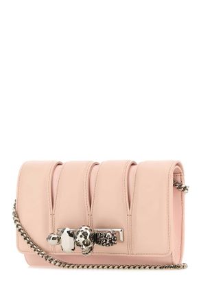 Alexander McQueen Womens Pink Leather The Slash Clutch Clay