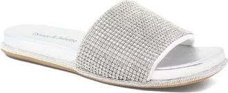 Django & Juliette Yatin Rhinestone Slide in Silver Leather-Jewels at Nordstrom, Size 39