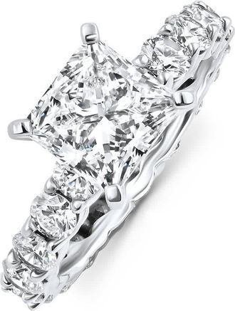 Pompeii3 7Ct Princess Cut Diamond Eternity Engagement Ring 14k Gold Lab Grown