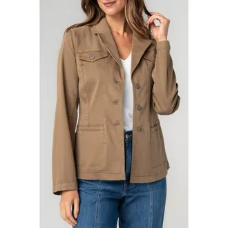 Liverpool L.A. Everyday Stretch Twill Blazer in Oak Brown at Nordstrom, Size X-Small