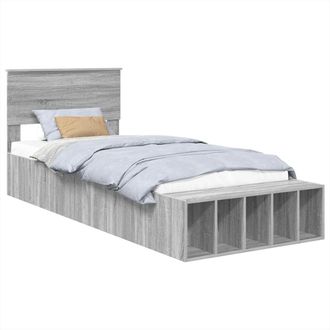 vidaXL Estructura De Cama Gris Sonoma 75 X 190 Cm Madera De Ingenier&iacute;a Vidaxl