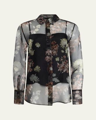 Altuzarra Chika Floral Silk Button-Front Shirt