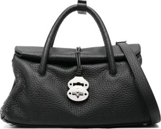 Zanellato Luxe Leren Handtas in Zwart - Dames - Handtassen - Zwart - ONE Size - Leer - Tassen