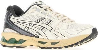 Asics Unisex White Mesh And Rubber Gel-Kayano 14 Sneakers Creamobsidiangrey