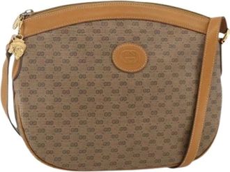 Gucci Pre-owned Cross Body Bags, female, Beige, Size: ONE SIZE Pre-owned Vintage Micro Small GG Canvas Shoulder Bag