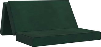 vidaXL Sof&aacute; Cama Plegable 120 X 67 X 45 Cm Verde Oscuro Vidaxl
