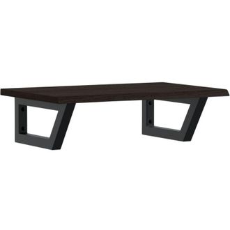 vidaXL Vidaxl - Estante De Lavabo De Pared De Acero Y Madera Maciza De Roble