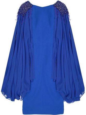 Ivan Montesi Blue Acetate Cocktail Womens Dress
