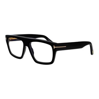 Tom Ford Glasses, male, Black, Size: 56 MM Blue Block Rectangular Opticals