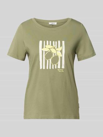 s.Oliver Red Label Regular Fit T-Shirt aus reiner Baumwolle in Khaki, Gr&ouml;&szlig;e 34