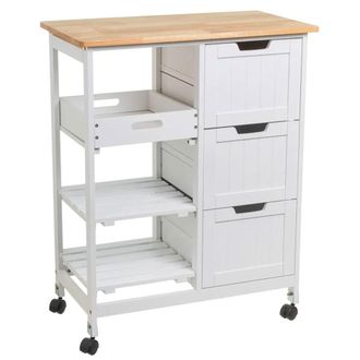 Wadiga Carro de cocina con 3 cajones