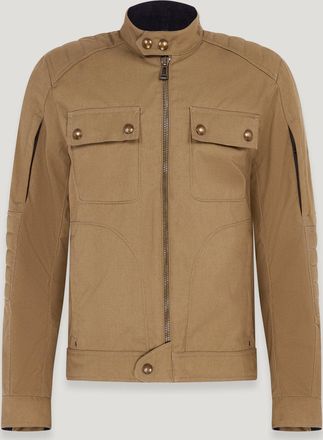 Belstaff Roberts Motorcycle Jacket Mens Cotton Mix Belstaff Olive Size 2XL