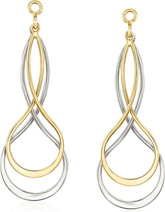 Ross-Simons Sterling Silver and 14kt Yellow Gold Earring Jackets
