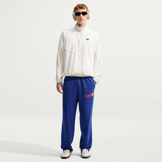 Nike Mens Club French Terry Open-Hem Pants in Blue | IM5542-485