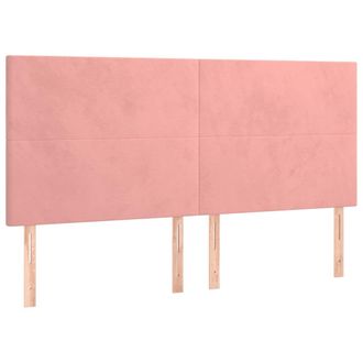 vidaXL Cabecero Con Luces Led Terciopelo Rosa 160x5x118/128 Cm Vidaxl
