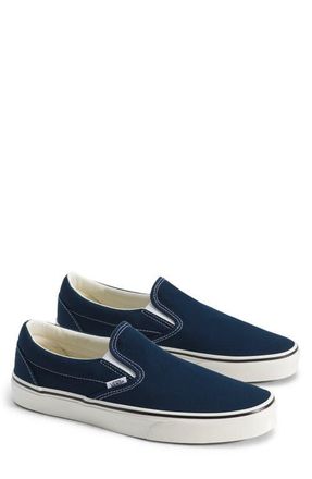 Vans Classic Slip-On Sneaker in Duck Canvas Dress Blues at Nordstrom, Size 12.5 Womens