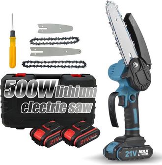 OEM Mini Motosierra El&eacute;ctrica De 21 V A Bater&iacute;a, De 4 Y 6 Pulgadas, Inal&aacute;mbrica, Con Cadena De Repuesto, Mini Motosierra El&eacute;ctrica Para Jard&iacute;n