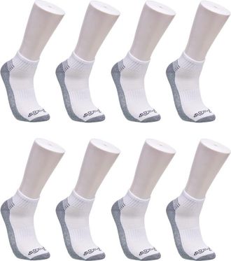 Ed Hardy Athletic Half Cushion Quarter Sock 8-Pack in White at Nordstrom