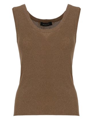 Fabiana Filippi Brown Lurex Viscose Tank Top