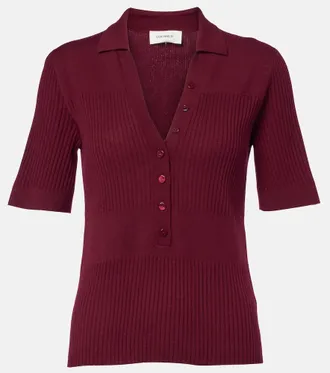 Lisa Yang Malie ribbed-knit cashmere polo sweater