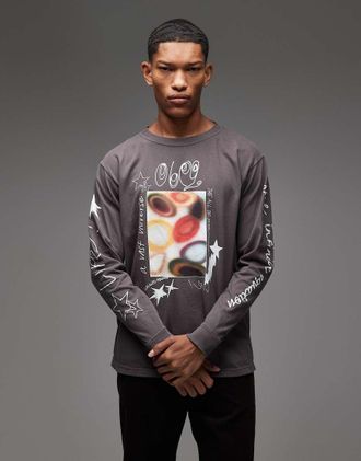 Obey Vast Universe - Maglietta a maniche lunghe nera-Nero