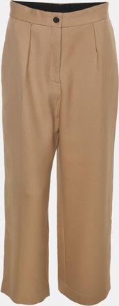 Maje Khaki Brown Rib Knit Wide Trouser