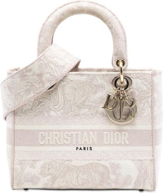 Dior Pre-owned Dior Medium Embroidered Canvas Toile De Jouy Lady D Lite 50-MA-0281