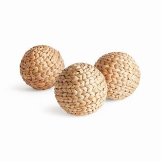 Napa Home & Garden Jace Water Hyacinth Orbs, Natural Decorative Accents, 3pc in Brown at Nordstrom