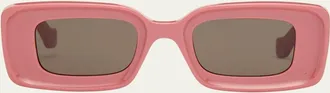 Loewe Anagram Beveled Acetate Rectangle Sunglasses