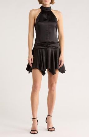 Motel Hydri Sleeveless Satin Minidress in Black at Nordstrom Rack, Size X-Small