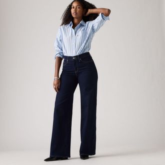 Levi's 318 Shaping Wide Leg Jeans - Womens - 25X30 - Dark Wash / Darkest Sky
