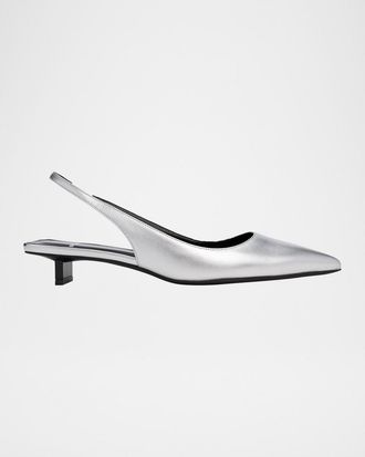 Pierre Hardy Stella Metallic Leather Slingback Pumps