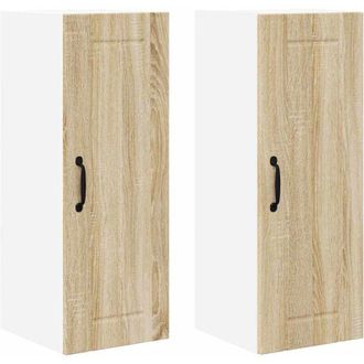 vidaXL Kitchen Cabinet with Shelf 2 pcs Sonoma Oak 30 x 31 x 80 cm vidaXL