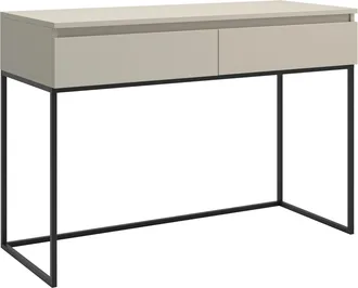 Selsey Selsey - Bemmi - Escritorio De Tocador Con Estructura Met&aacute;lica Negra - 120 Cm - Gris Beige