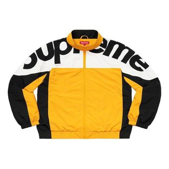 SUPREME FW19 Week 1 Shoulder Logo Track Jacket Yellow SUP-FW19-019