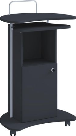 ebuy24 Ebuy24 - Consola De Altavoz M&oacute;vil Vcm Wood Dimensiones Aprox. Al. 93 A 111x An. 56x T. 41 Cm Desplazable Con Caj&oacute;n Escritorio De Pie - Komil (negro)