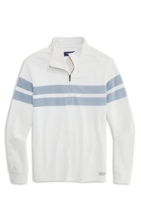 Vineyard Vines Coastline Quarter Zip Pullover in Marsh/Moonshine at Nordstrom, Size Xx-Large